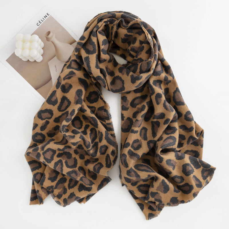 Wholesale Leopard Print Soft and Warm Cashmere Printed Scarf